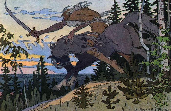 Ivan Bilibin Koschei the Deathless from Marya Morevna 1900 Norge oil painting art